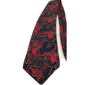Meeting Street PAISLEY Red And Brown 100% Silk Handmade‎ Designer Tie